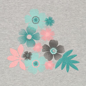 Φανελένια φόρμα με τυπωμένα λουλούδια με παγιέτες 