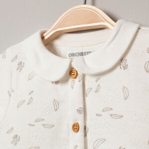 Robe manches longues en coton bio imprimée all-over 