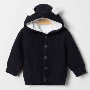 Veste en tricot à capuche doublée sherpa 