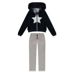 Παιδικά - Φόρμα με βελουτέ ζακέτα και φανελένιο παντελόνι 