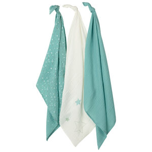 Σετ πάνες  3 τμχ  από γάζα με σχέδια αστέρια  