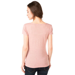 Κοντομάνικη μπλούζα εγκυμοσύνης με μελανζέ όψη και χρυσαφί νερά 