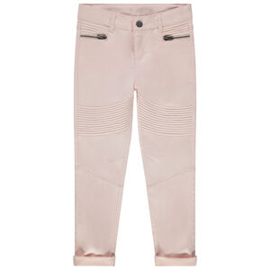 Pantalon esprit biker à jeux de surpiqûres et poches zippées 