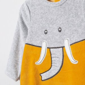 Dors-bien en velours bicolore motif éléphant 