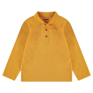 Παιδικά - Μακρυμάνικο πόλο από ζέρσεϊ slub ύφασμα με τυπωμένο λογότυπο 