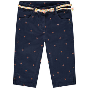 Pantacourt twill εμπριμέ με ζώνη  