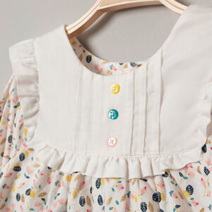 Robe manches longues imprimée all-over avec touches de doré 