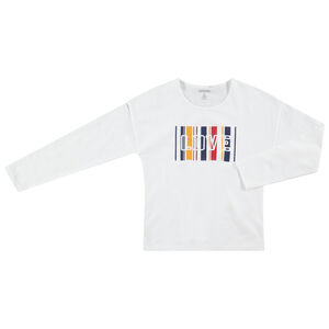 Παιδικά - Μακρυμάνικη μονόχρωμη μπλούζα με τυπωμένο μήνυμα 