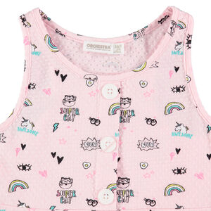 Μπλουζάκι αμάνικο με φαντεζί εμπριμέ 