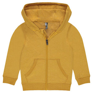 Παιδικά - Φανελένια ζακέτα με κουκούλα και φερμουάρ 