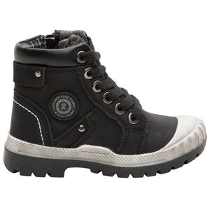 Μποτάκια από συνθετικό δέρμα με ανάγλυφη υφή και σήμα από καουτσούκ 