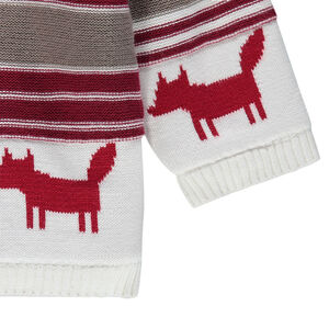 Πλεκτή ζακέτα με ζακάρ μοτίβο και επένδυση sherpa 