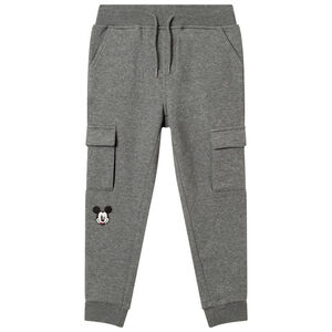 Pantalon de jogging chiné à poches et broderie Mickey Disney 