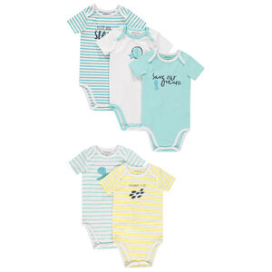 Bodies σετ των  5 τμχ κοντομάνικα με θαλασσινό τύπωμα  