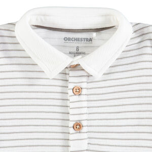 Ensembe avec polo rayé et pantalon en coton bio 