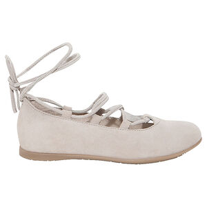 Μπαλαρίνες σουέτ με κορδόνια 