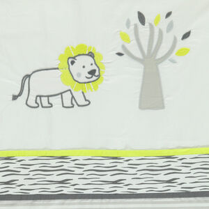 Parure housse de couette + taie d'oreiller 100 x 140 cm print lion 