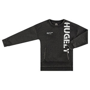 Παιδικά - Φούτερ από φανέλα νηματοβαφή με φερμουάρ και τυπωμένο κείμενο 