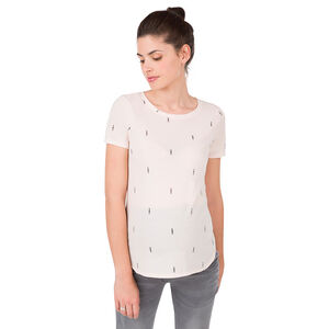 Μονόχρωμη κοντομάνικη μπλούζα εγκυμοσύνης 