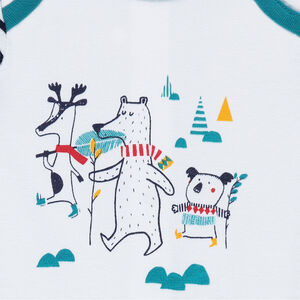 Σύνολο με μακρυμάνικη μπλούζα με τυπωμένα ζωάκια και παντελόνι 