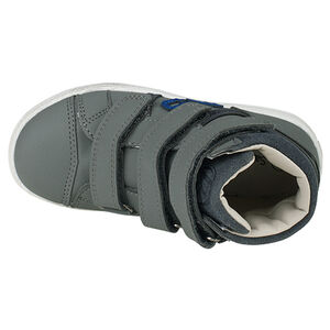 Bottillons unis aspect cuir à scratchs et patch "95" 