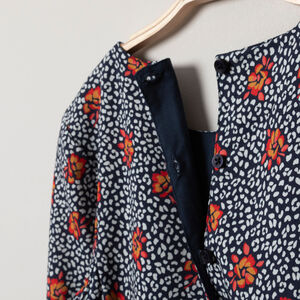 Robe manches longues à fleurs all-over 