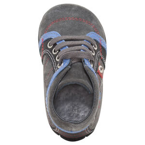 Δερμάτινα μποτάκια με κορδόνια και στάμπα  