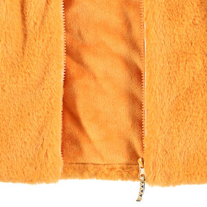 Παλτό με συνθετική γούνα μουσταρδί με επένδυση από sherpa 