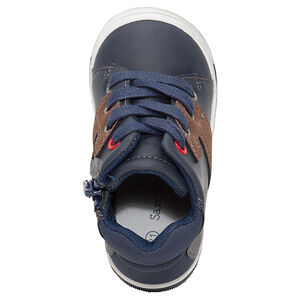 Μποτάκια από συνθετικό δέρμα με κορδόνια και φερμουάρ 