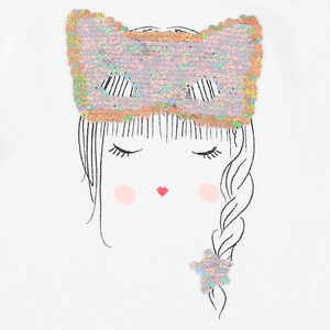 Μακρυμάνικη ζέρσεϊ μπλούζα με πρόσωπο και μάσκα από μαγικές πούλιες 