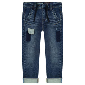 Τζιν από φανέλα με φθαρμένη όψη και μπαλώματα 