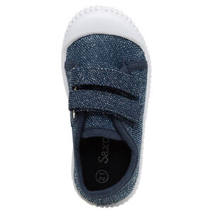 Υφασμάτινα χαμηλά αθλητικά παπούτσια μελανζέ με γυαλιστερές κλωστές, σε νούμερα 20 έως 23 