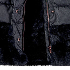 Doudoune longue fausse fourrure doublée sherpa 