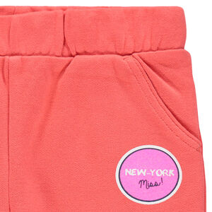 Φανελένιο φαντεζί παντελόνι φόρμας με διακοσμητικό σχέδιο. 