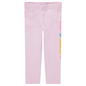 Κοντό ζέρσεϊ κολάν σε ροζ χρώμα με τυπωμένα γράμματα 