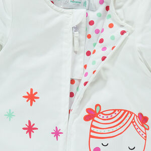 Turbulette manches longues print poupée en popeline doublée jersey 