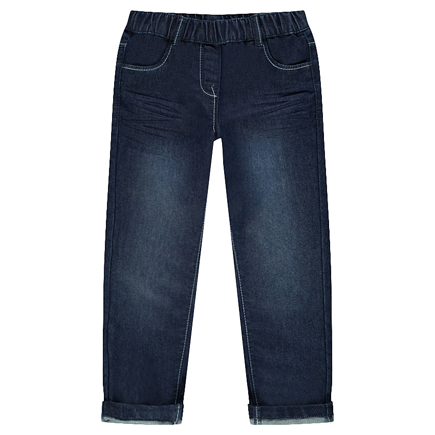 Τζιν με ελαστική μέση με used και τσαλακωμένο εφέ 