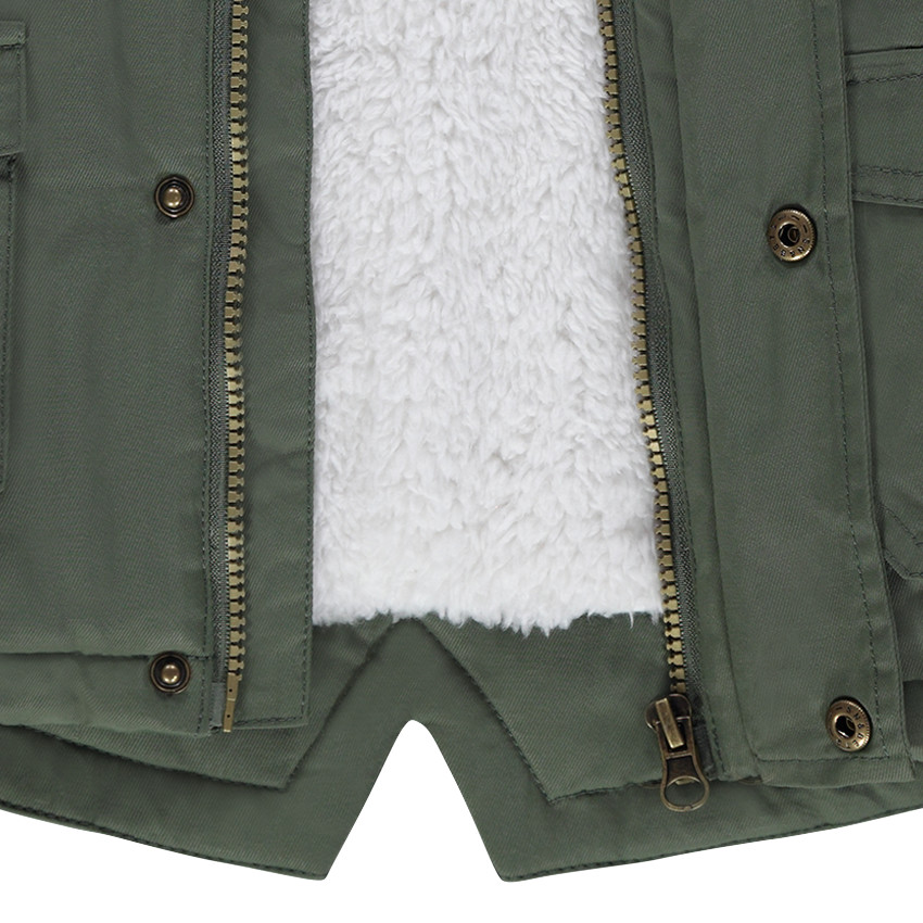 Παρκά από τουίλ με επένδυση από sherpa και αφαιρούμενη κουκούλα 