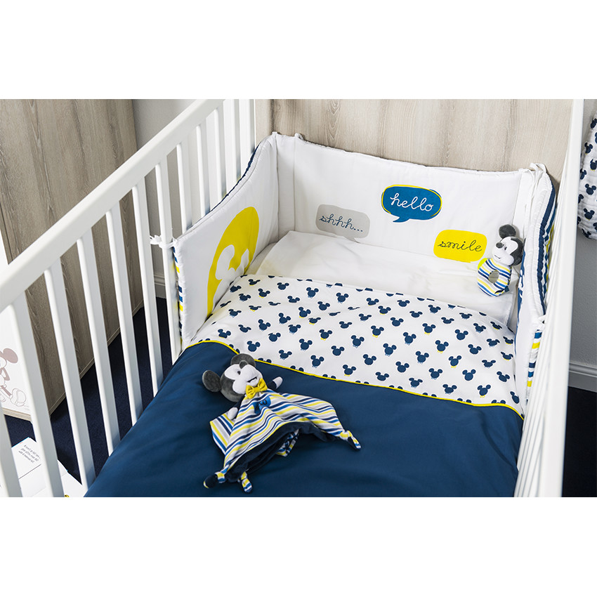 Σετ παπλωματοθήκη + μαξιλαροθήκη με μοτίβο τον Μίκυ της Disney - 140 x 100 εκ. 