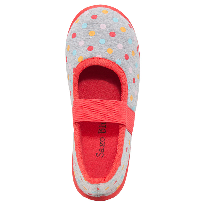 Ζέρσεϊ παντοφλάκια με ελαστική μπαρέτα και πουά μοτίβο 