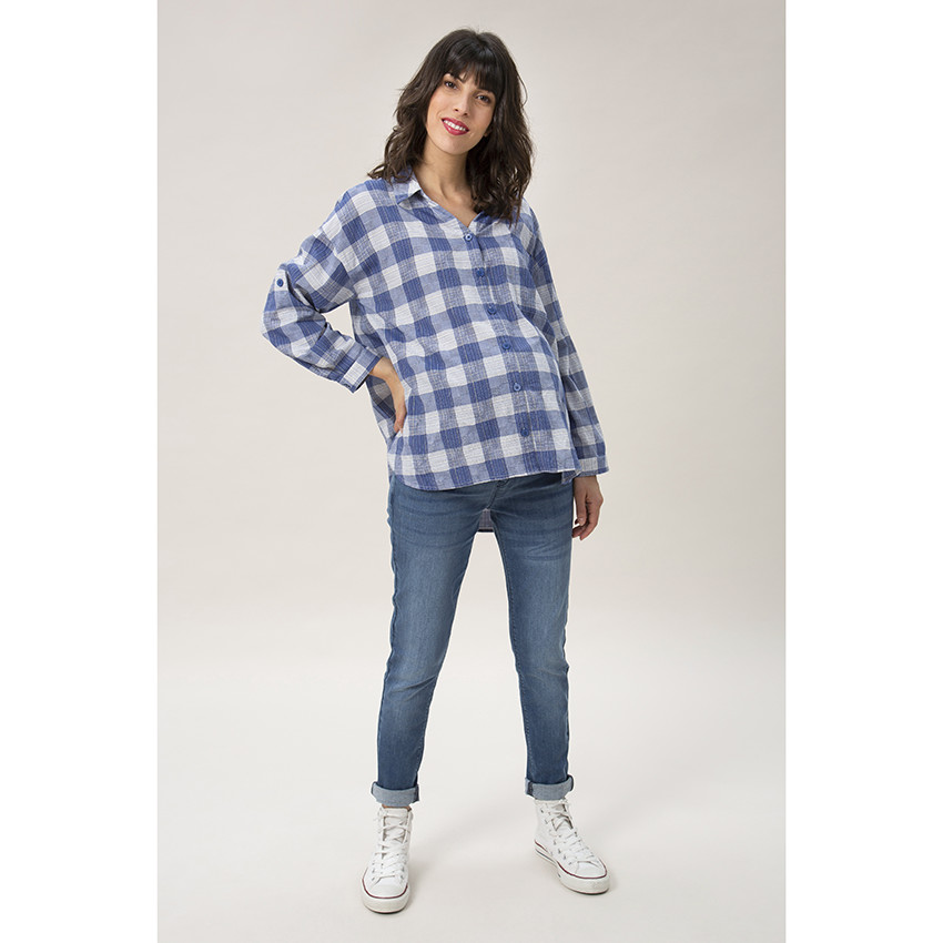 Πουκάμισο εγκυμοσύνης με μακριά μανίκια 