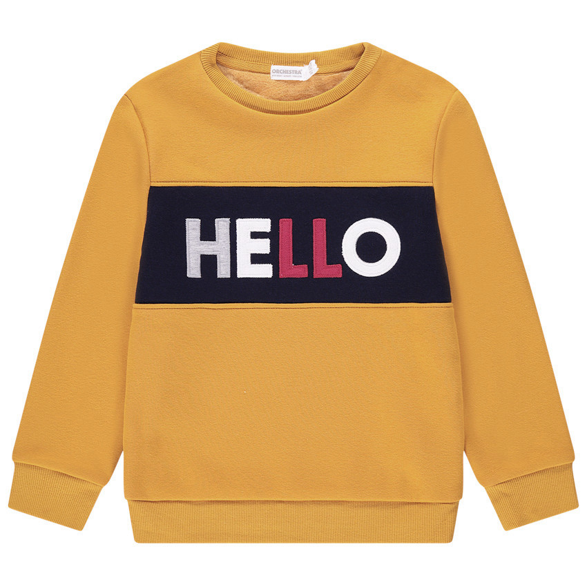 Sweat en molleton contrecollé sherpa à inscription brodée 