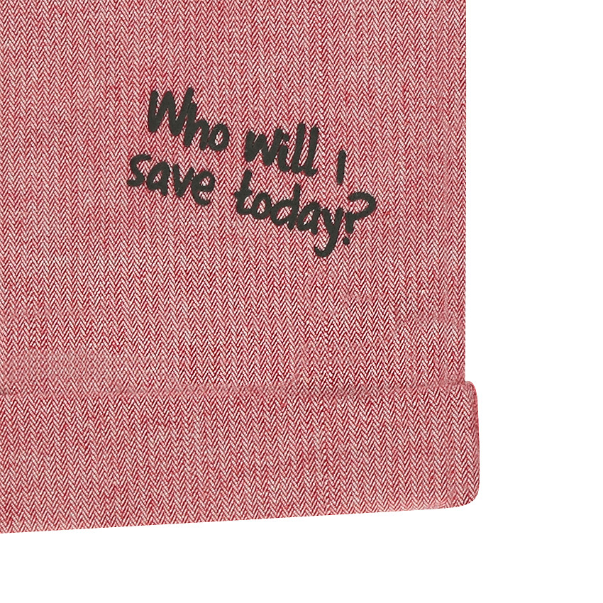 Βαμβακερή βερμούδα ψαροκόκαλο με σήματα 