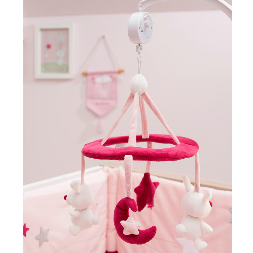 Μόμπιλε με κρεμαστά παιχνιδάκια από βελουτέ ύφασμα 