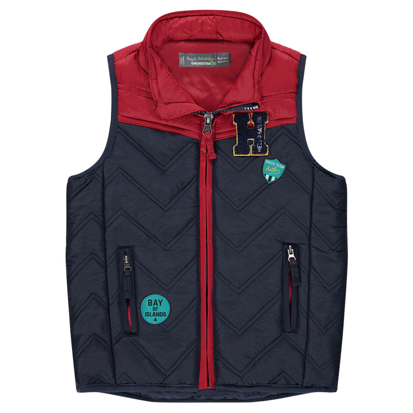 Αμάνικο δίχρωμο καπιτονέ μπουφάν 