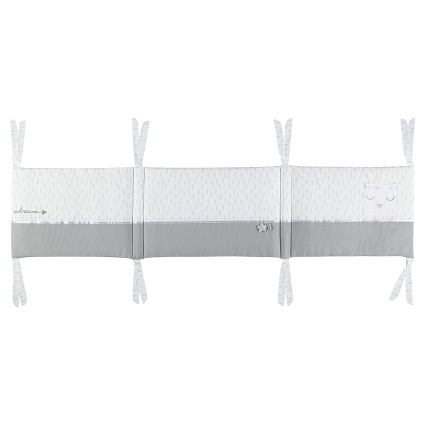 Πάντα κούνιας από ποπλίνα με μοτίβο και κορδελάκια 