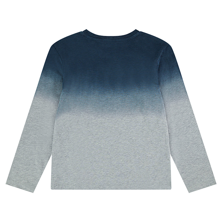 Παιδικά - Μακρυμάνικη μπλούζα ζέρσεϊ με όψη ξεβαμμένου και τυπωμένο ζωάκι 