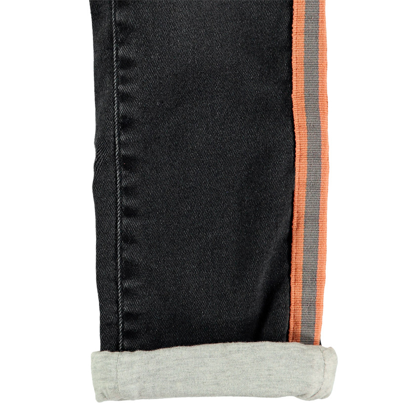 Jean slim effet used à bandes sur les côtés 