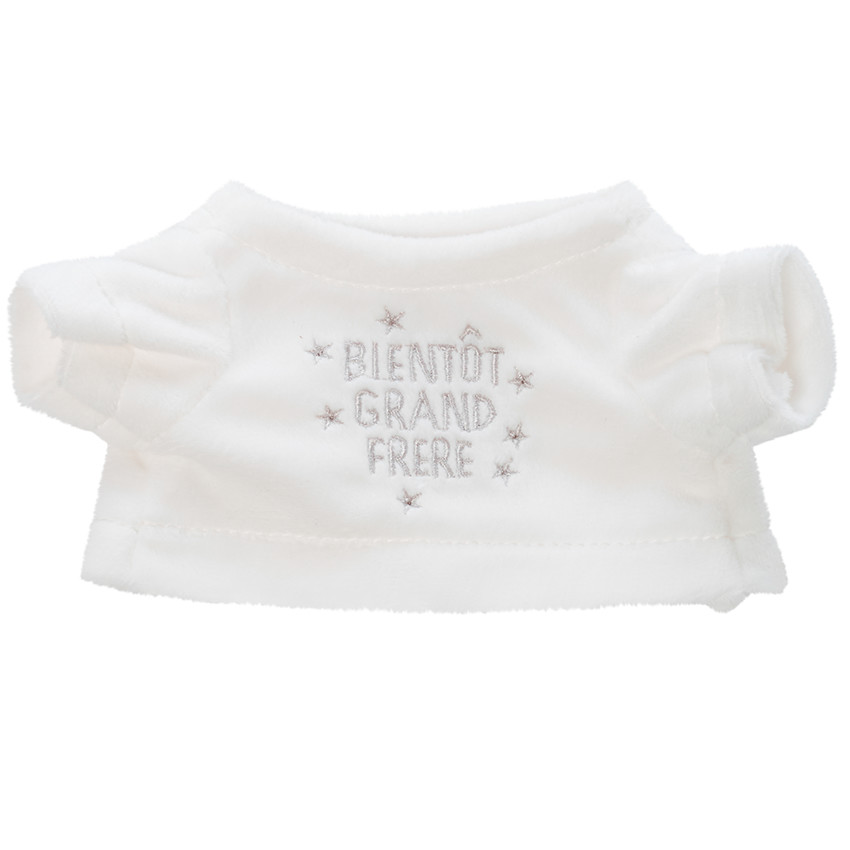 Habillage pour peluche à texte annonce grand frère brodé  