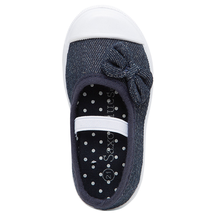 Υφασμάτινα μαλακά παπουτσάκια με φιόγκο και ελαστικό λουράκι, σε νούμερο 24 έως 27  